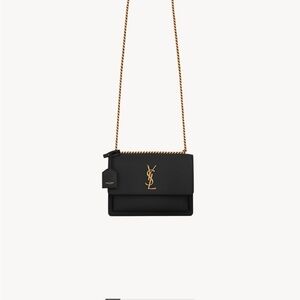 Yves Saint Laurent Black and Gold Crossbody Bag